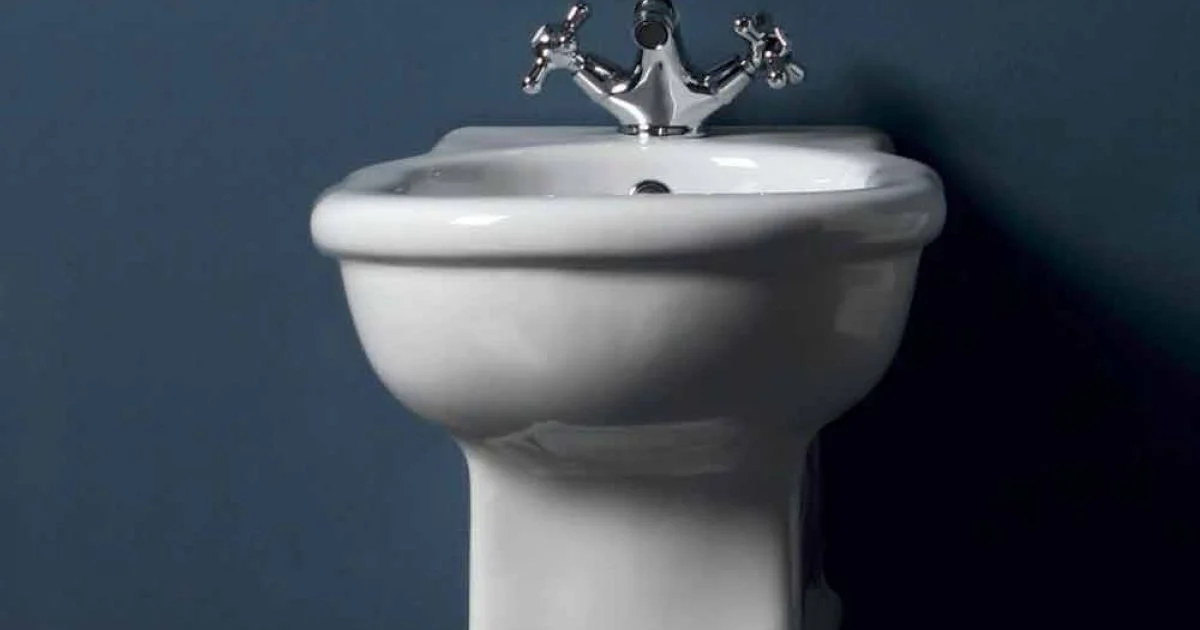 Bidet sospeso classico in ceramica bianca Style 54x36 cm, made Italy