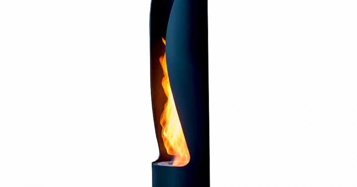 Biocamino da Parete di Design Tubolare e Moderno in Acciaio Nero - Jackson
