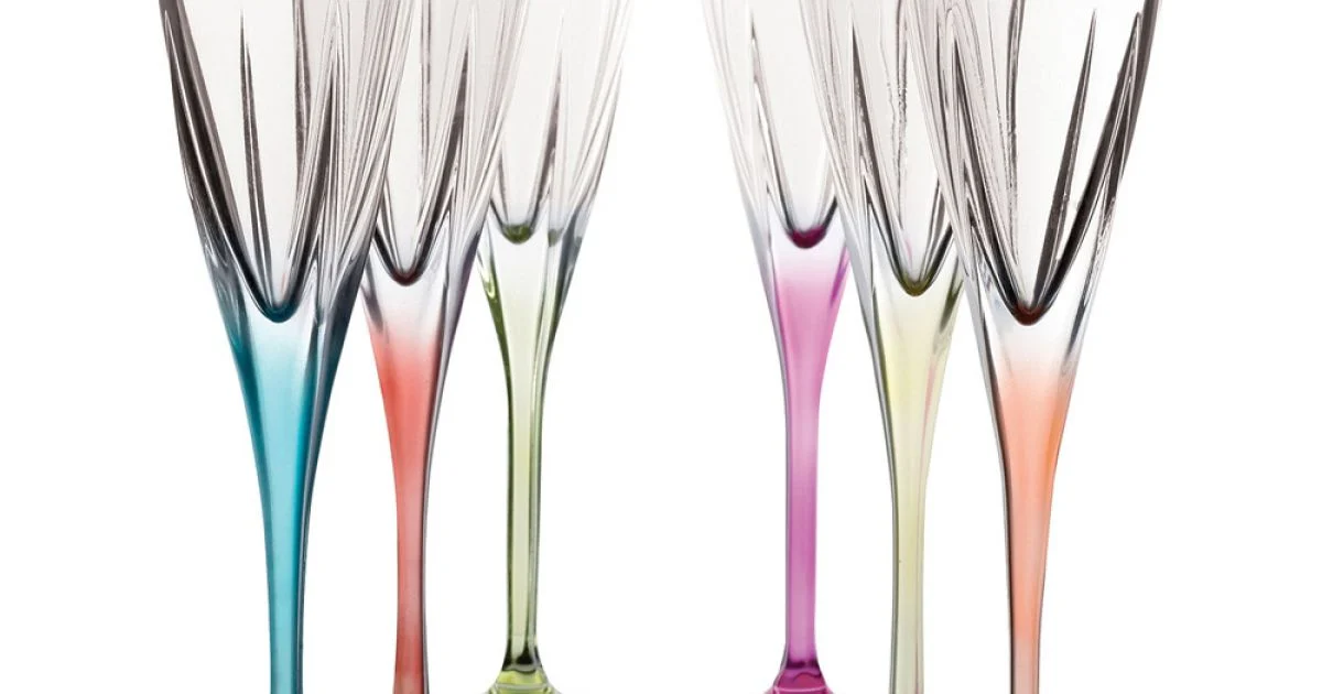 Calici Flute in Cristallo Ecologico Colorato o Trasparente 12 Pz - Amalgama