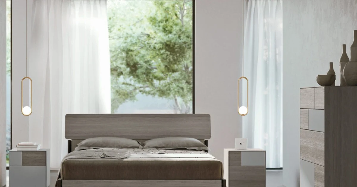 Camera da Letto Moderna a 4 Elementi in Stile Moderno Made in Italy - Lusinda