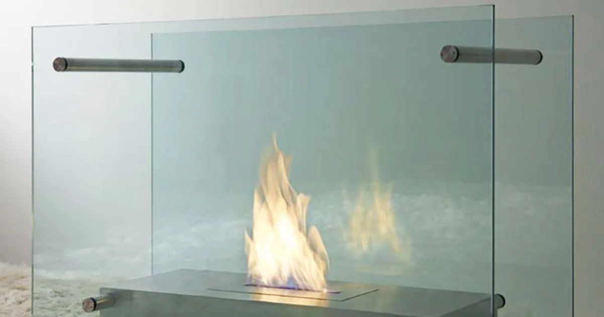 Camino a Bioetanolo da Terra in Vetro e Acciaio Design per Interno - Edison