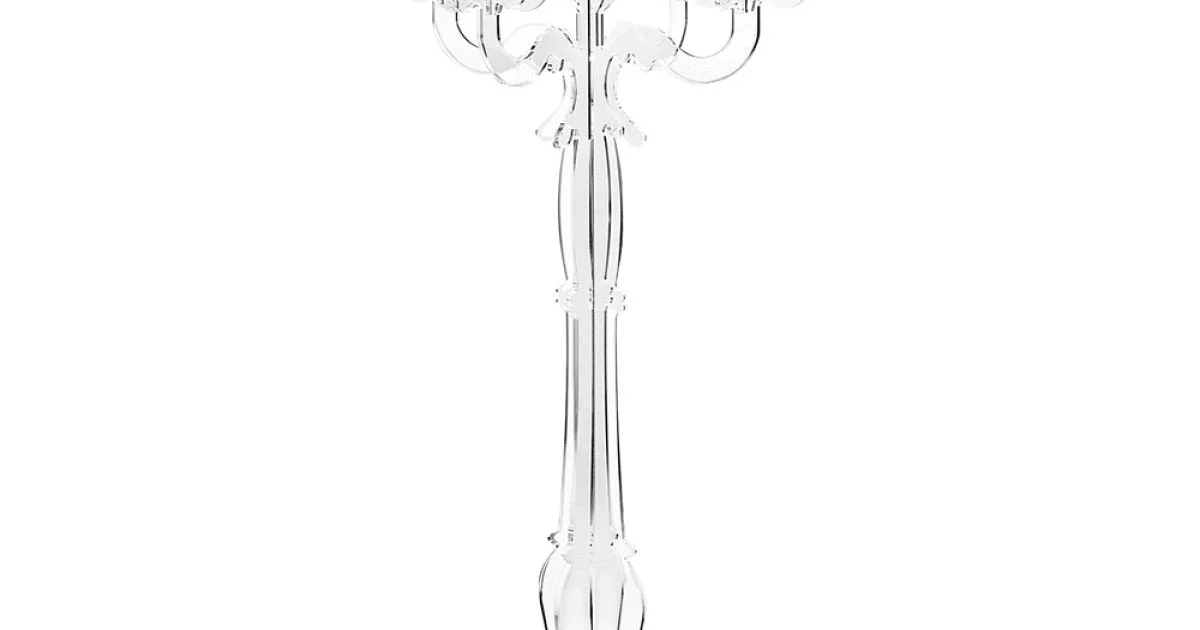 Candelabro in Plexiglass Trasparente a 5 Fiamme Made in Italy - Paolino