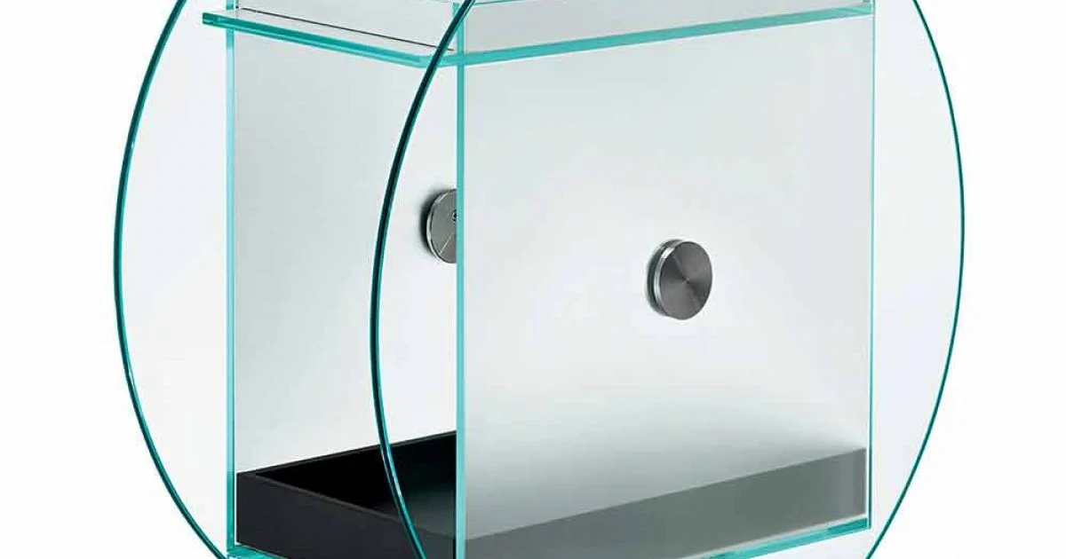 Carrello Bar in Vetro Extrachiaro con Ruote e Vassoio Estraibile - Pigolo