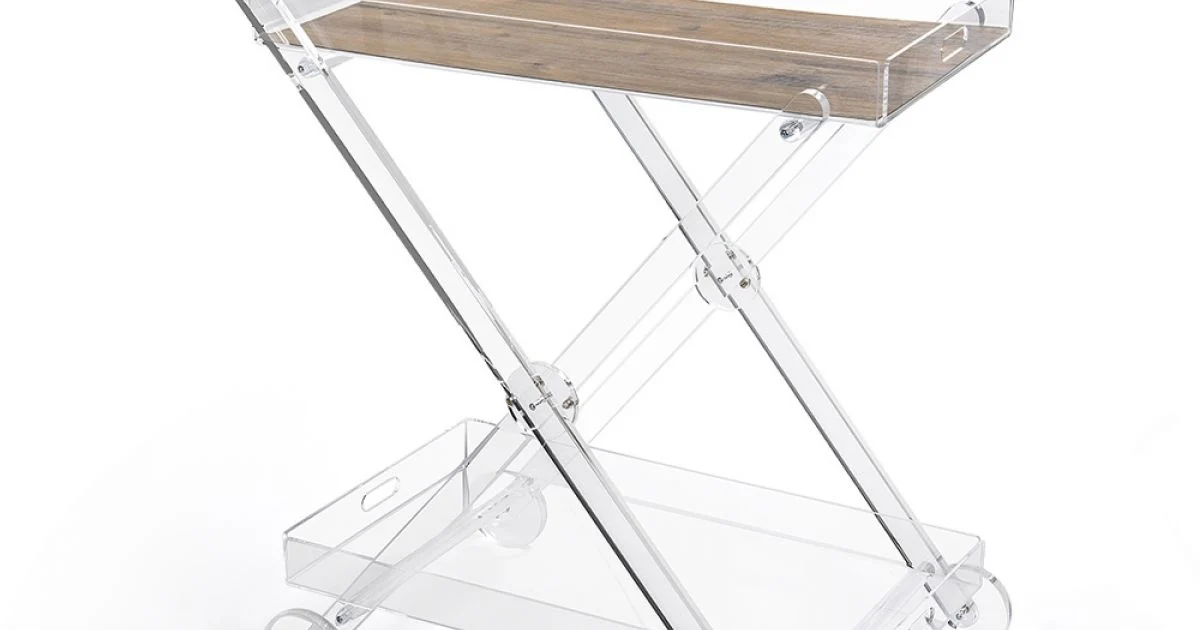 Carrello da Cucina 4 Ruote in Plexiglass Trasparente o con Legno - Magimbo