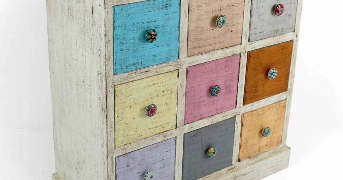Cassettiera Artigianale in Legno Massello con 9 Cassetti Made in Italy - Pierrot