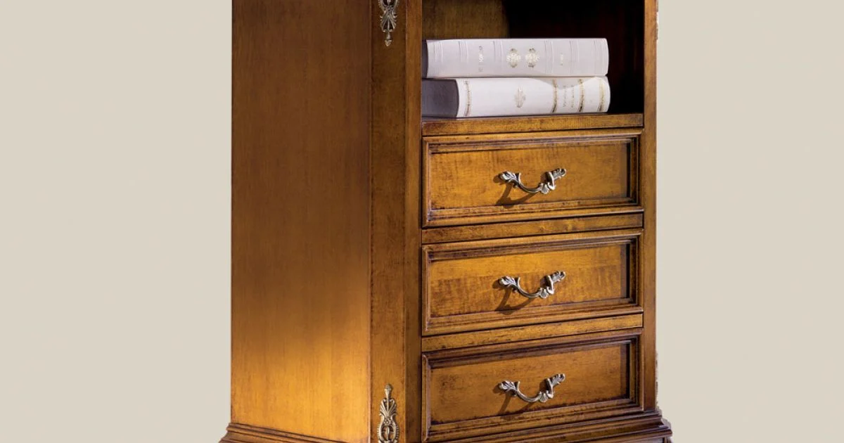 Cassettiera Classica in Legno 3 Cassetti e Vano Made in Italy - Richard