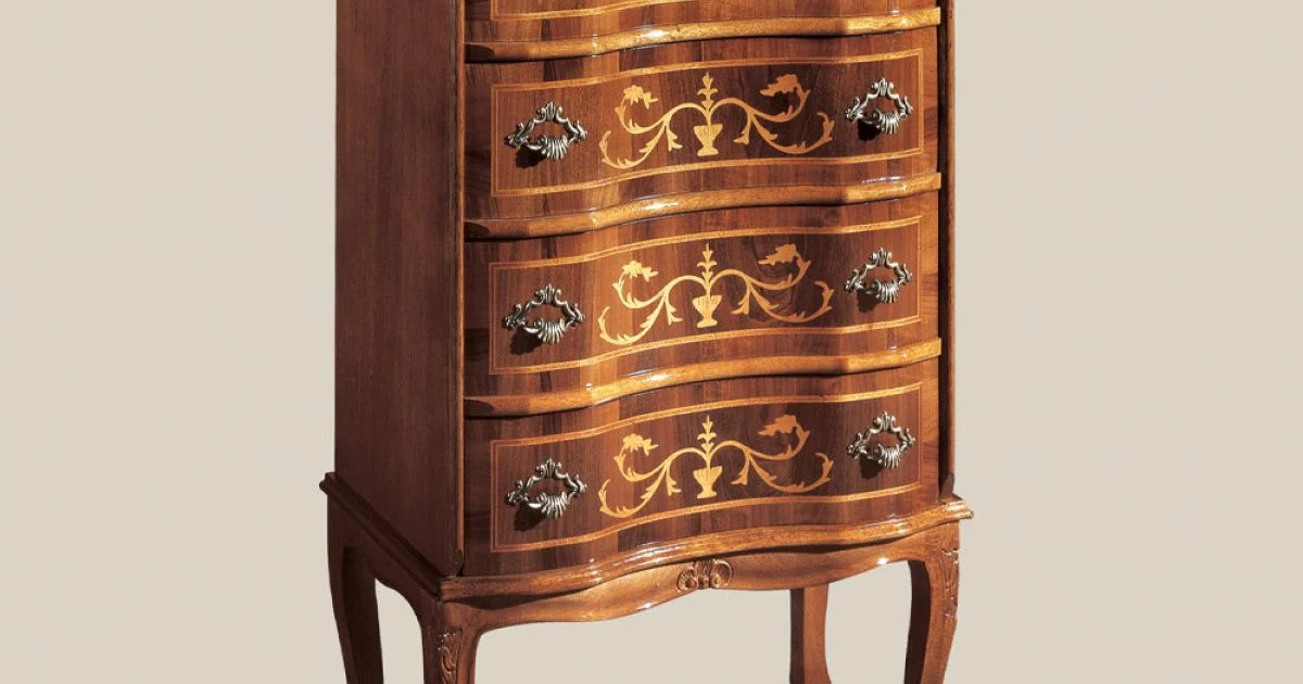 Cassettiera in Legno di Noce Classica di Lusso Made in Italy - Elegant