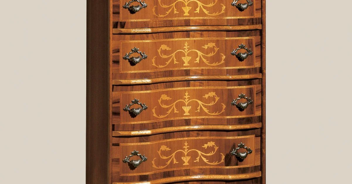 Cassettiera Stile Classico in Legno con Cassetti Made in Italy - Elegant