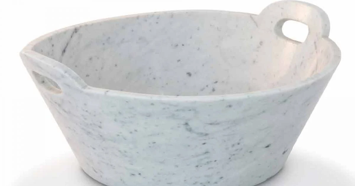 Cestello in Marmo Bianco di Carrara di Design di Lusso Italiano - Tinozzo