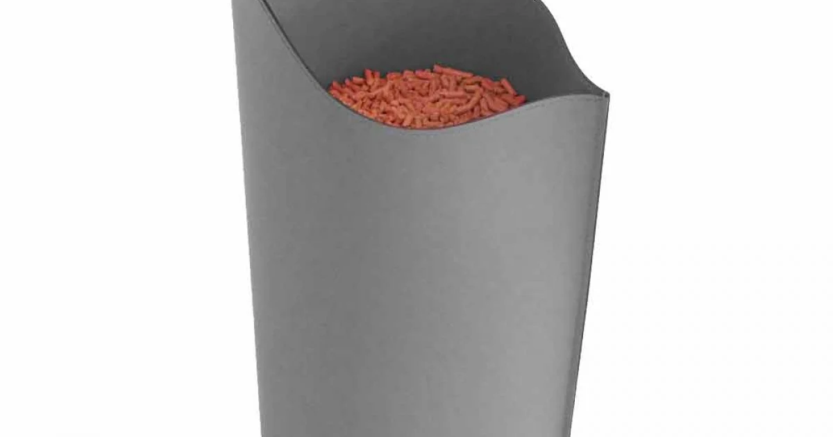 Cesto porta pellet da interno in cuoio 15 Kg di design Sapel