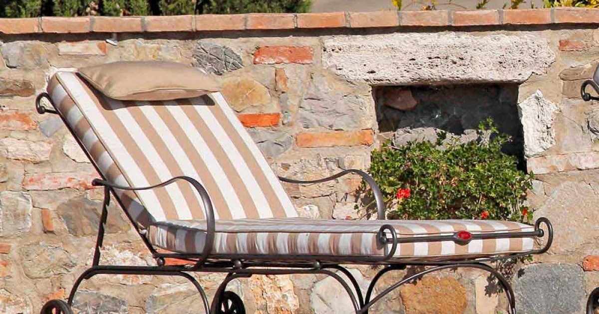 Chaise Longue da Esterno in Ferro e Tessuto Artigianale Made in Italy - Relax