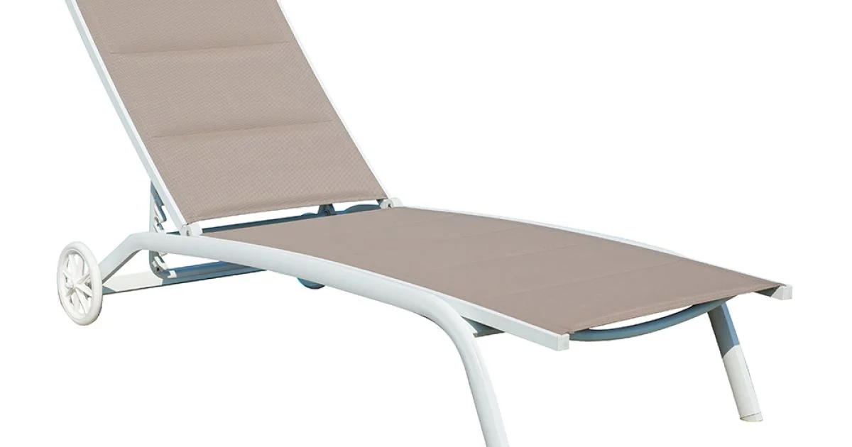 Chaise Longue da Giardino in Alluminio con Seduta in Textilene - Zohra
