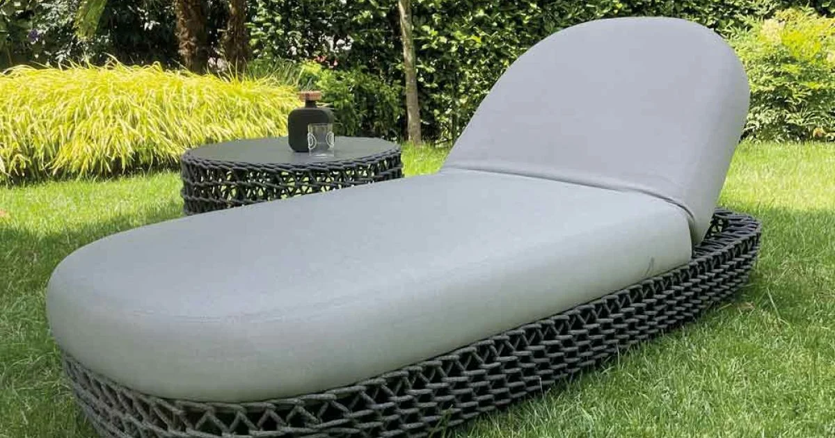 Chaise Longue da Giardino in Gomma con Struttura in Intreccio di Corda - Shuffle