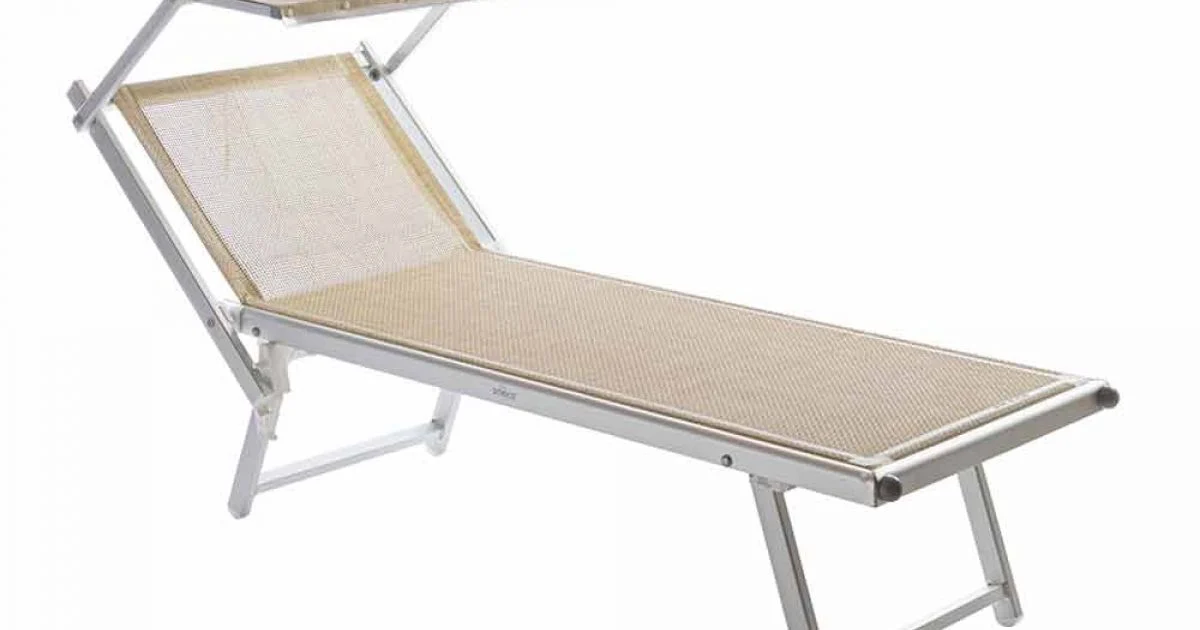 Chaise-longue da Giardino Contract con Parasole e Schienale Reclinabile - Arnold