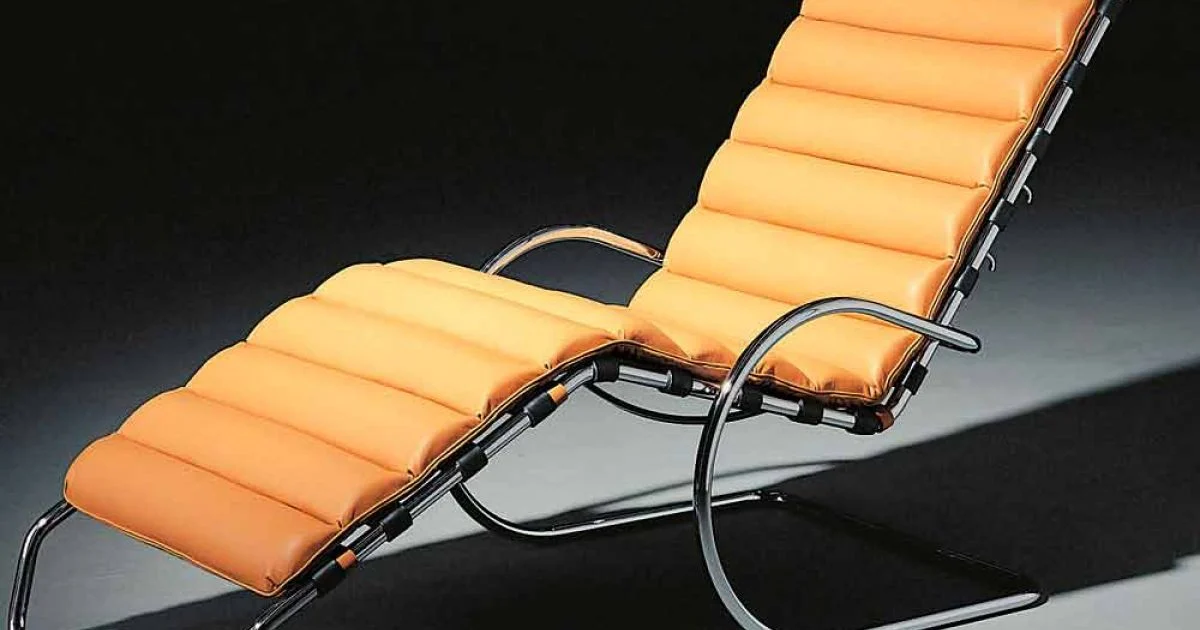 Chaise Longue in Pelle con Struttura in Acciaio Cromato Made in Italy - Beirut