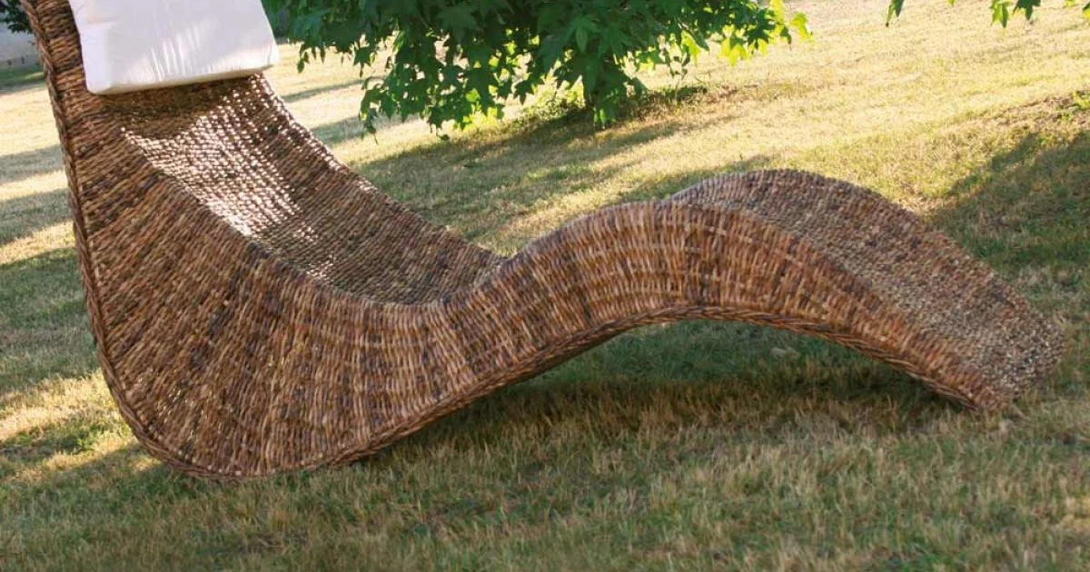 Chaise Longue per Esterno in Intreccio di Banano con Poggiatesta - Jolanda