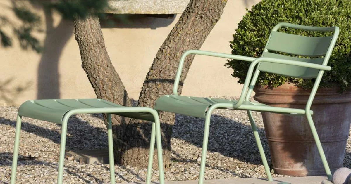 Chaise Loungue da Esterno con Poggiapiedi in Metallo Made in Italy - Amina