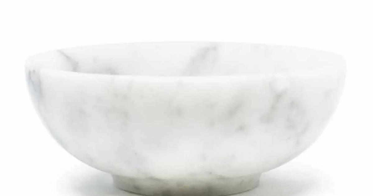 Ciotolina Rotonda in Marmo Bianco di Carrara Satinato Made in Italy - Delly