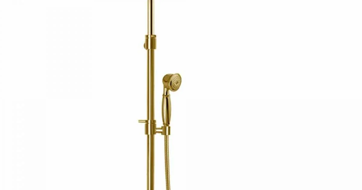 Colonna Doccia Classica in Ottone con Soffione Rotondo Made in Italy - Yari