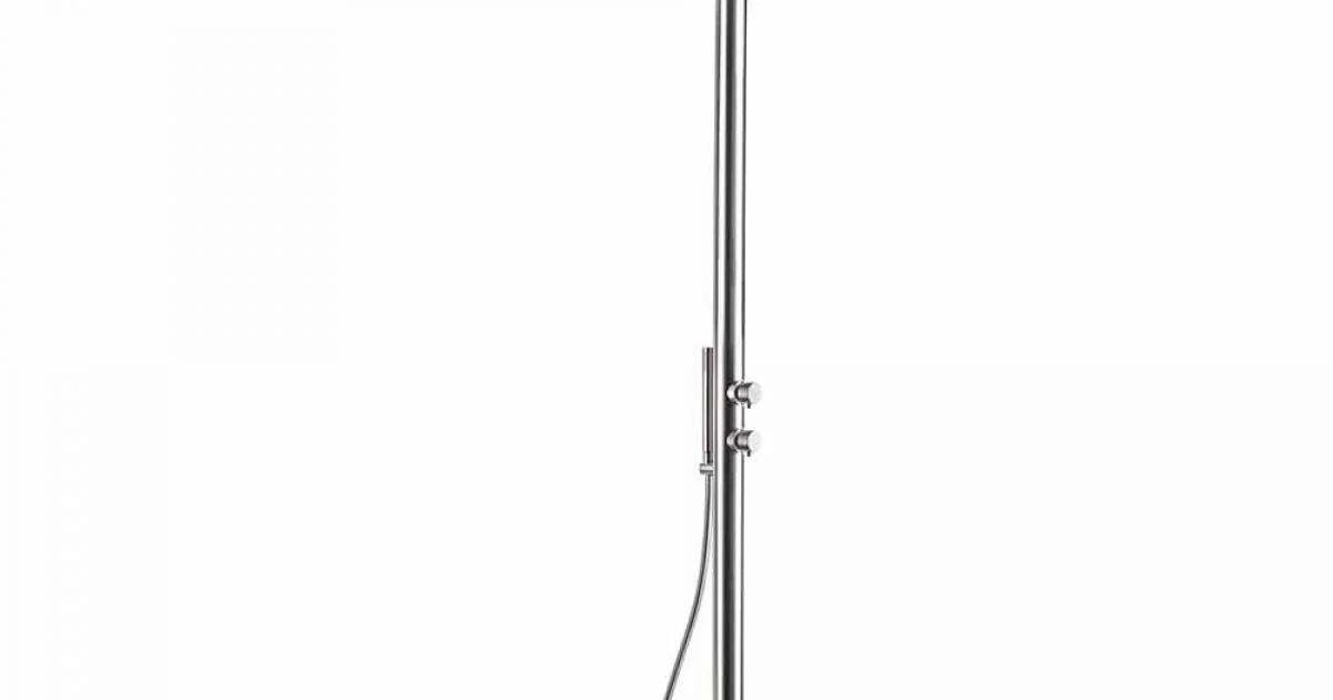 Colonna Doccia da Giardino in Acciaio Inox con Doccetta Made in Italy - Marlen