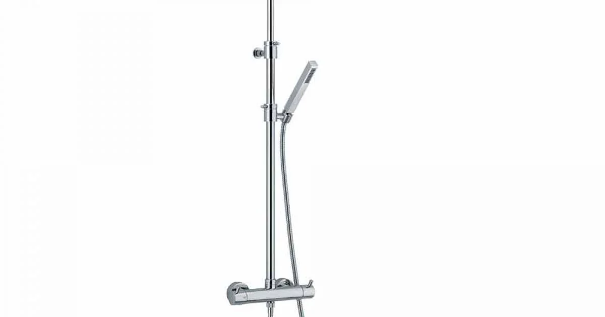 Colonna Doccia in Ottone Cromato con Flessibile e Doccetta Made in Italy - Griso