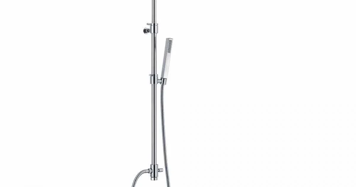 Colonna Doccia in Ottone Cromato con Soffione e Flessibile Made in Italy - Cunio