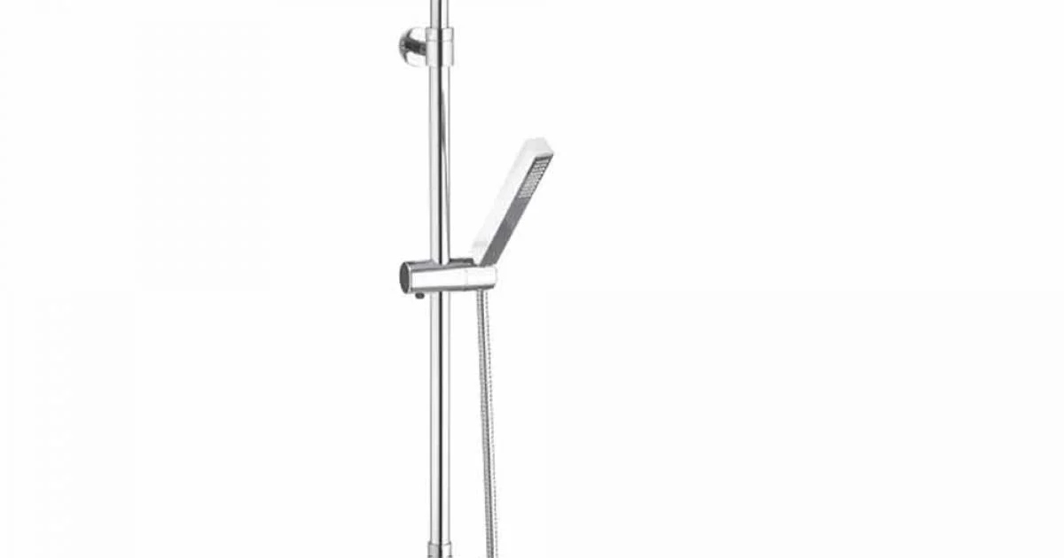 Colonna Doccia in Ottone Cromato con Soffione Quadrato Made in Italy - Studio