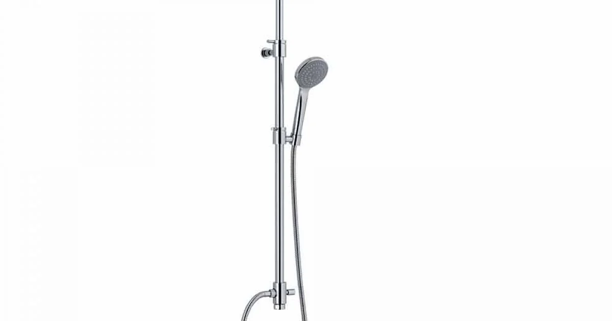 Colonna Doccia Telescopica in Ottone con Soffione Rotondo Made in Italy - Lenio