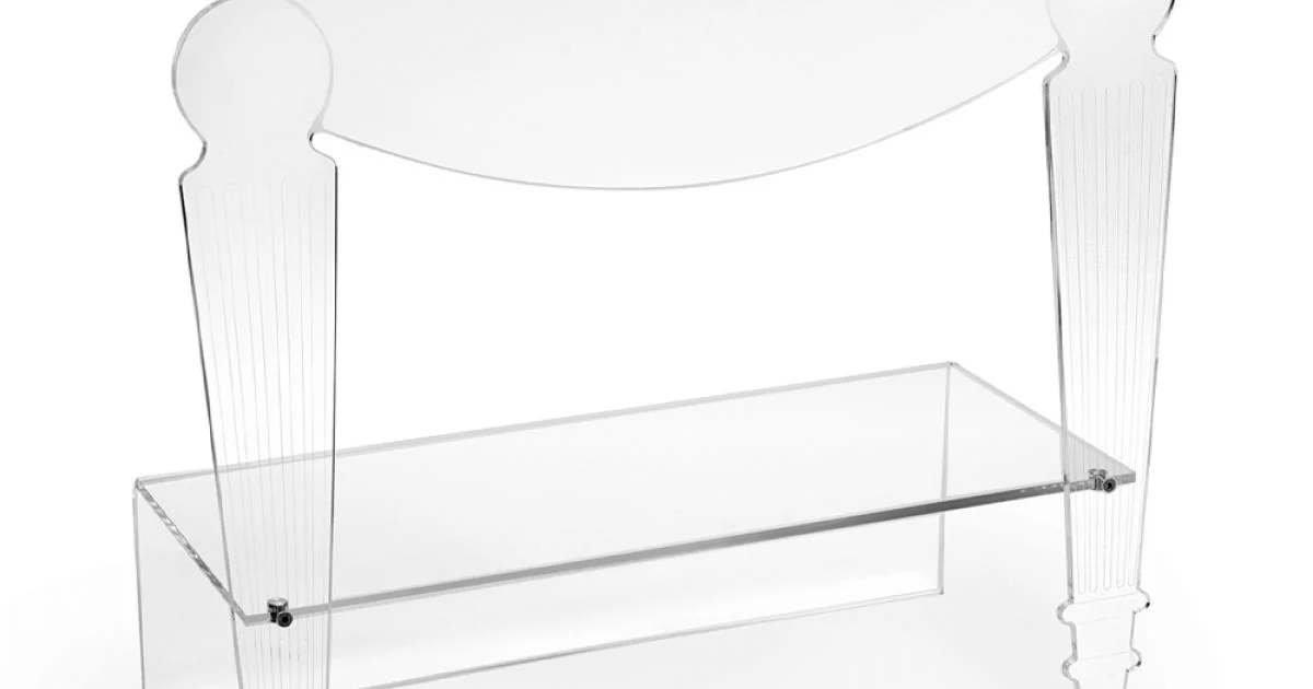 Comodino Artigianale in Plexiglass Trasparente Design Classico - Salino