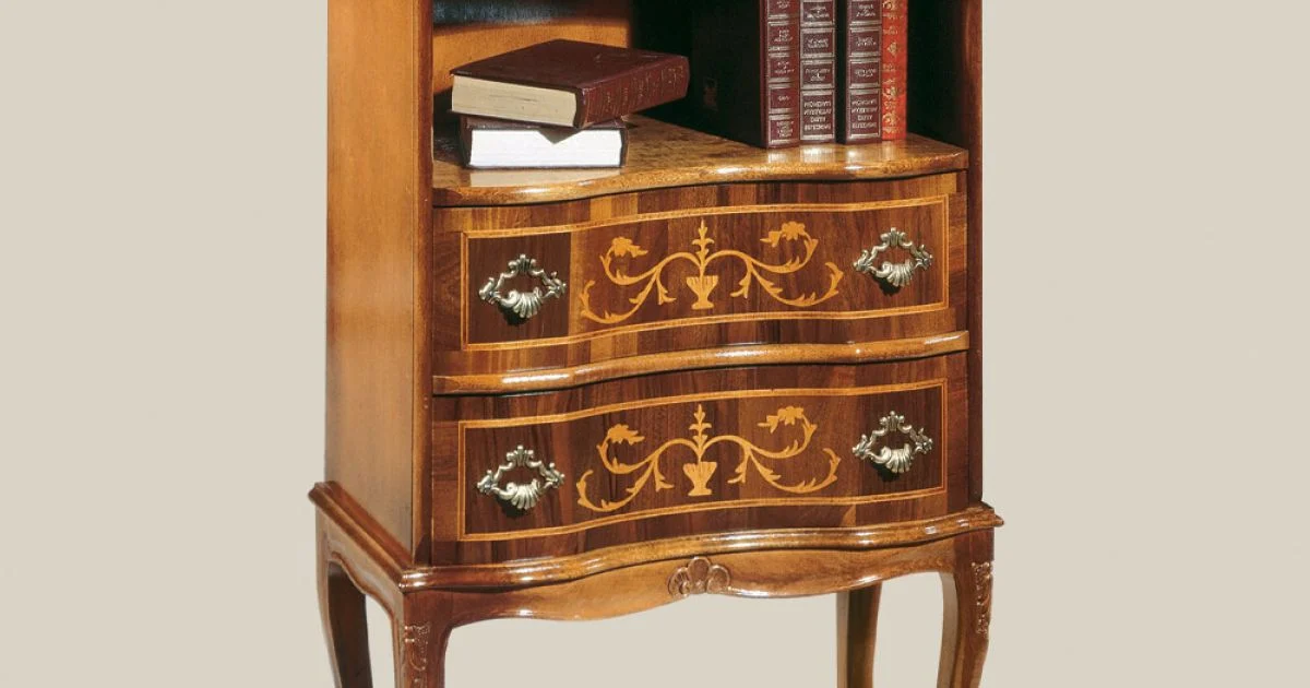 Comodino Classico in Legno di Noce con Cassetti Made in Italy - Elegant