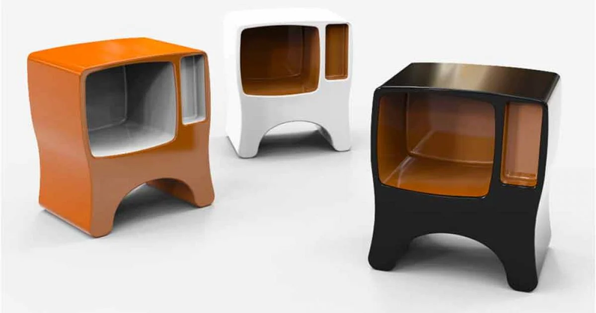 Comodino Design in Solid Surface Catodico Made in Italy
