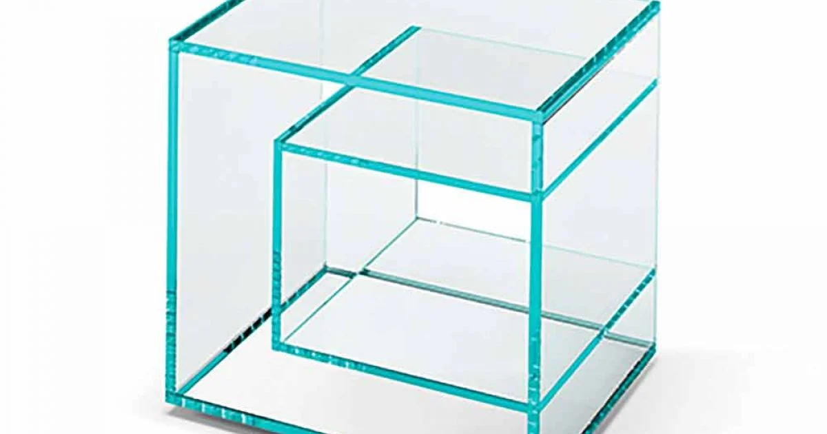 Comodino Tavolino in Vetro Extrachiaro 2 Dimensioni Made in Italy - Linzy