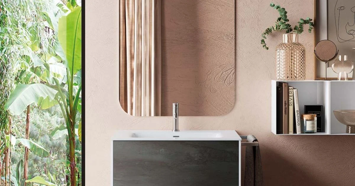 Composizione Bagno Composta da Specchio e Base Antigraffio Made in Italy - Kilos