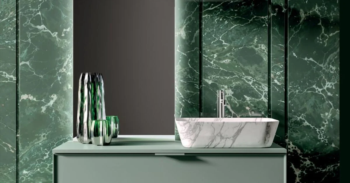 Composizione Bagno Comprensiva di 1 Base con 2 Cassetti, Lavabo e Specchio - Orione