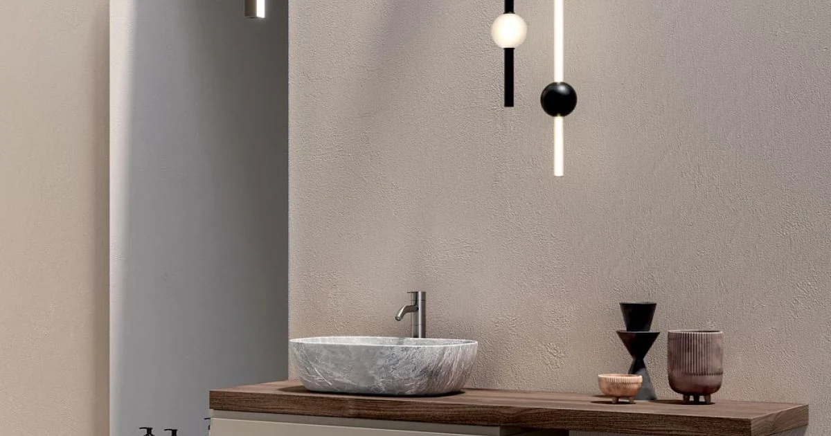 Composizione Bagno con 1 Cassetto, 2 Mensole in Quercia, Lavabo e Specchio - Titan