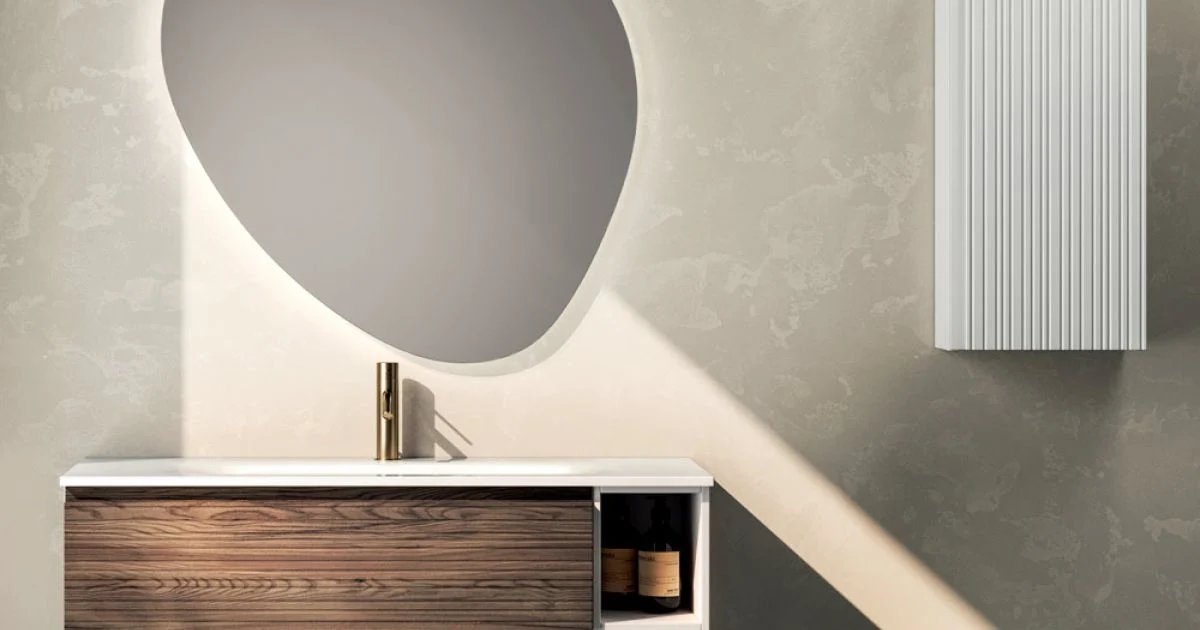 Composizione Bagno con 2 Cassetti, 2 Vani a Giorno e Lavabo - Elios