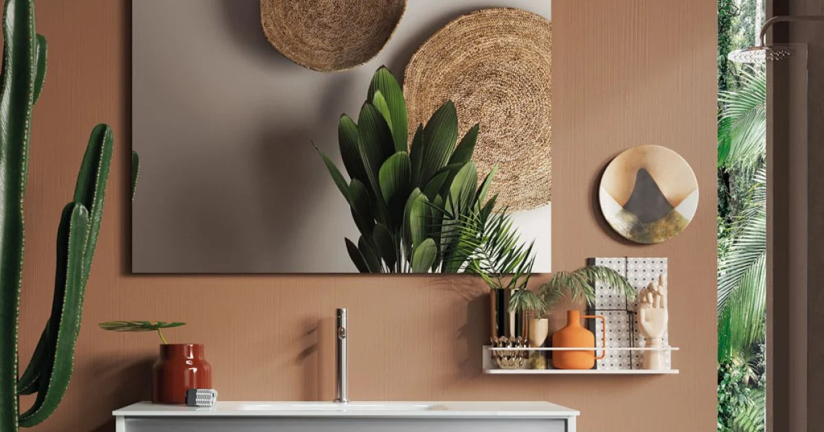 Composizione Bagno con Base Sospesa, Specchio e Lavabo Made in Italy - Dream