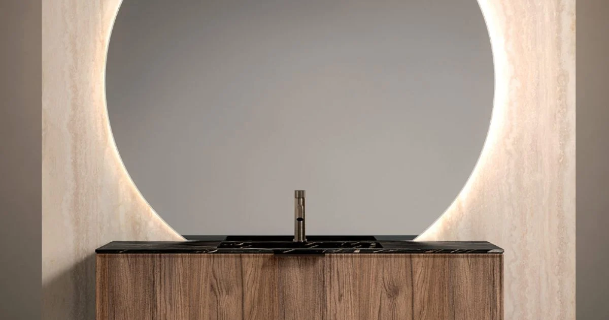 Composizione Bagno con Lavabo in Gres Noir Desir - Orione
