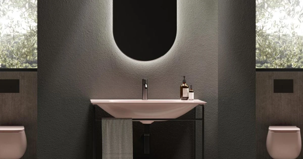 Composizione Bagno Lavabo in Ceramica e Specchio Made in Italy - Chantal