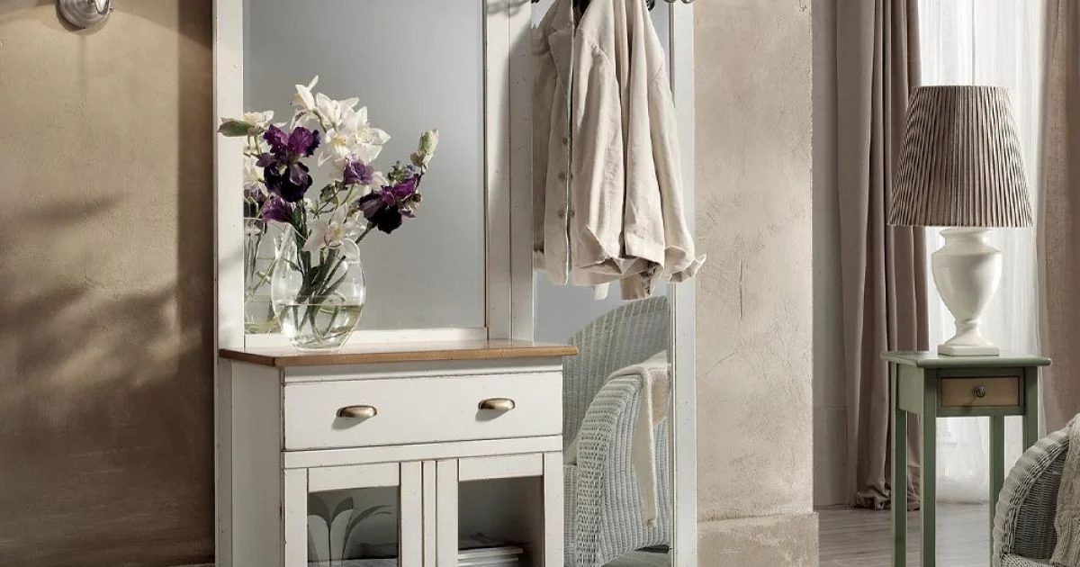 Composizione d'Ingresso Bicolore Cerato Bianco e Piano in Legno Naturale - Fatuo