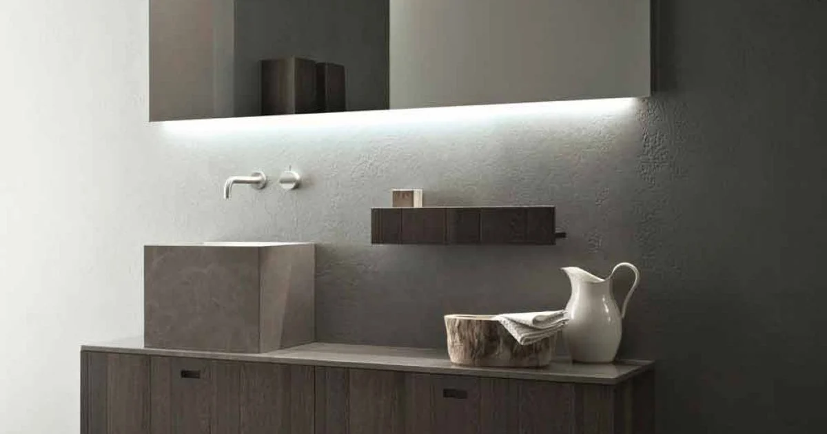 Composizione di Mobili d’Arredo da Bagno a Terra Design Moderno - Farart1