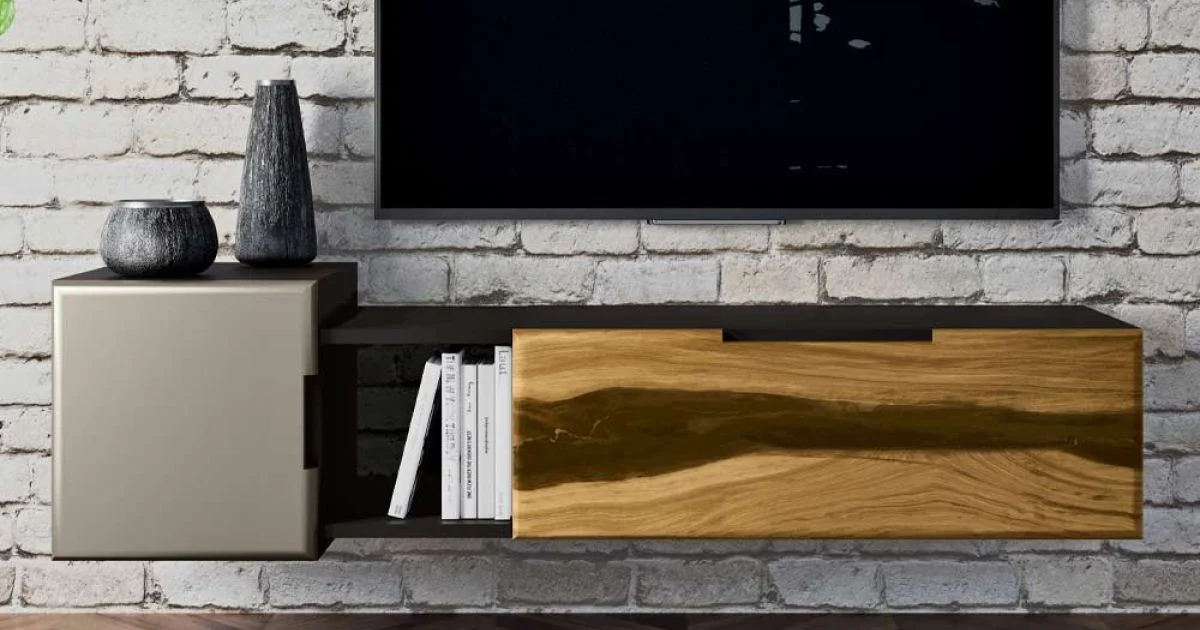 Composizione Mobili da Soggiorno a Parete in MDF Made in Italy - Malene