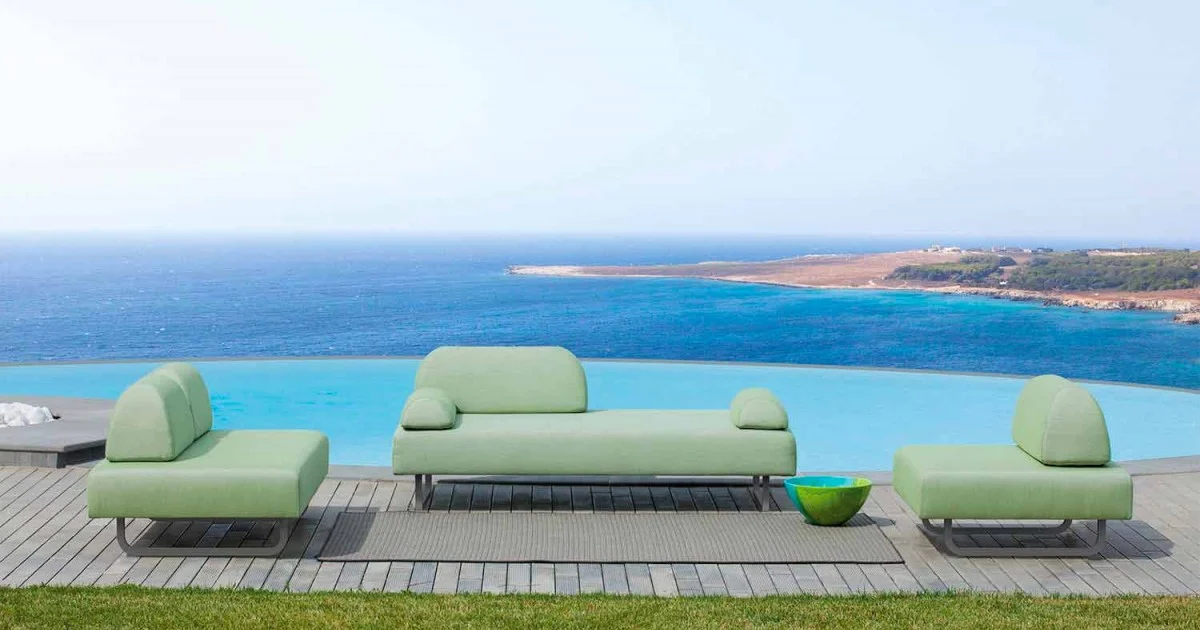 Composizione Salotto da Esterno in Tessuto di Design Made in Italy - Selia
