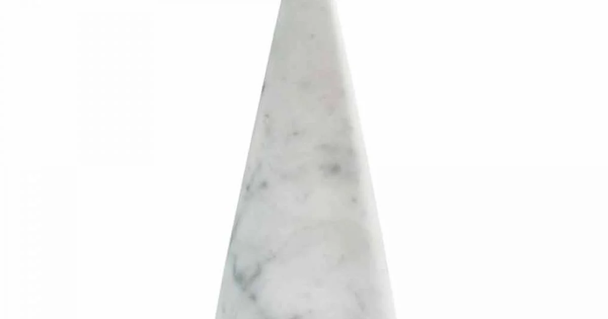 Cono Decorativo Grande in Marmo Bianco di Carrara Made in Italy - Connu