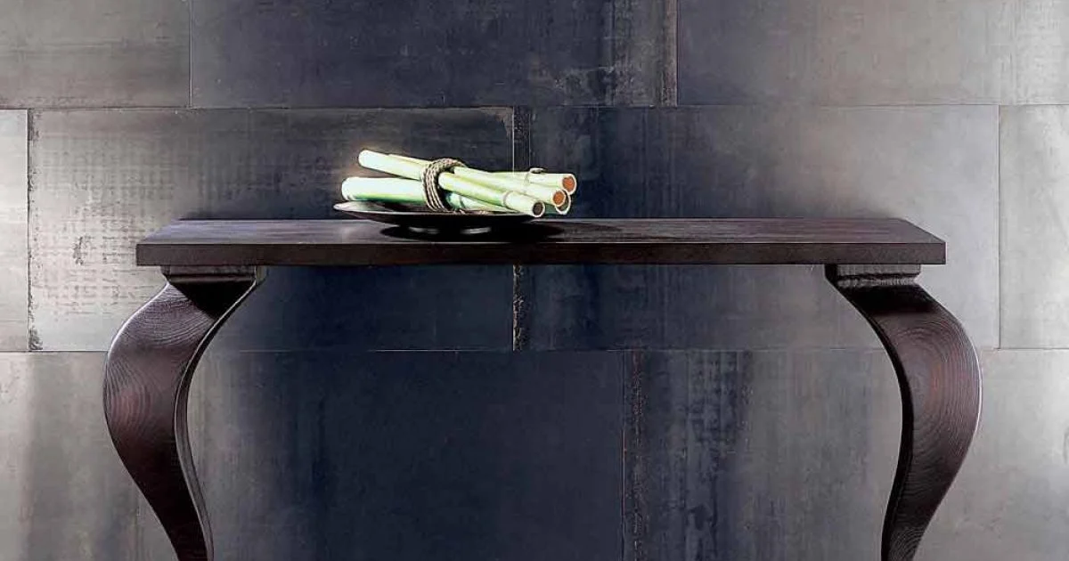 Console design moderno di lusso in legno massello, L150xP50cm, Tino