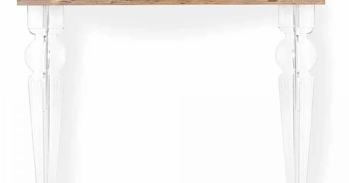 Consolle a Parete in Plexiglass Trasparente e Legno Made in Italy - Betone
