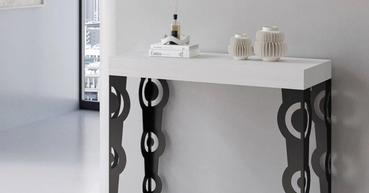 Consolle Allungabile con Gambe Moderne in Ferro Made in Italy - Palazzo