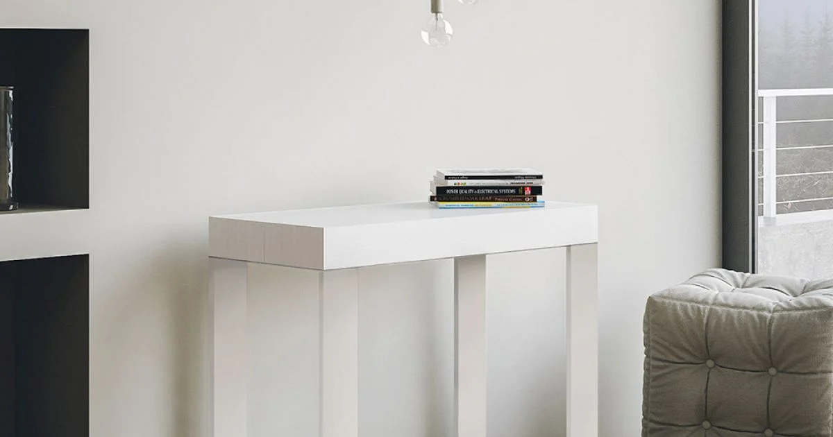 Consolle Allungabile Fino a 300 cm con Telaio Bianco Made in Italy - Tesoro