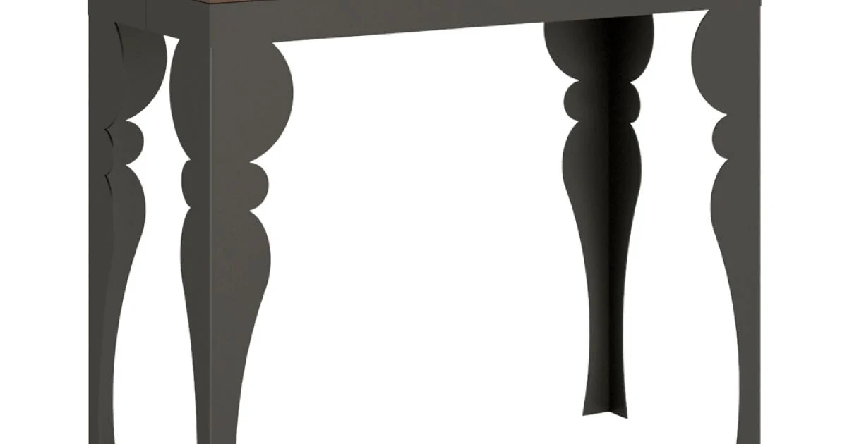 Consolle Allungabile Moderna in Legno e Metallo Antracite Made in Italy – Sassone