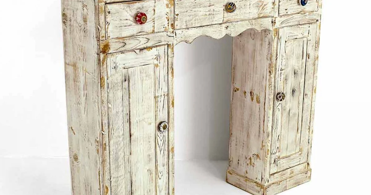 Consolle Artigianale in Legno Massello di Abete Made in Italy - Carminia
